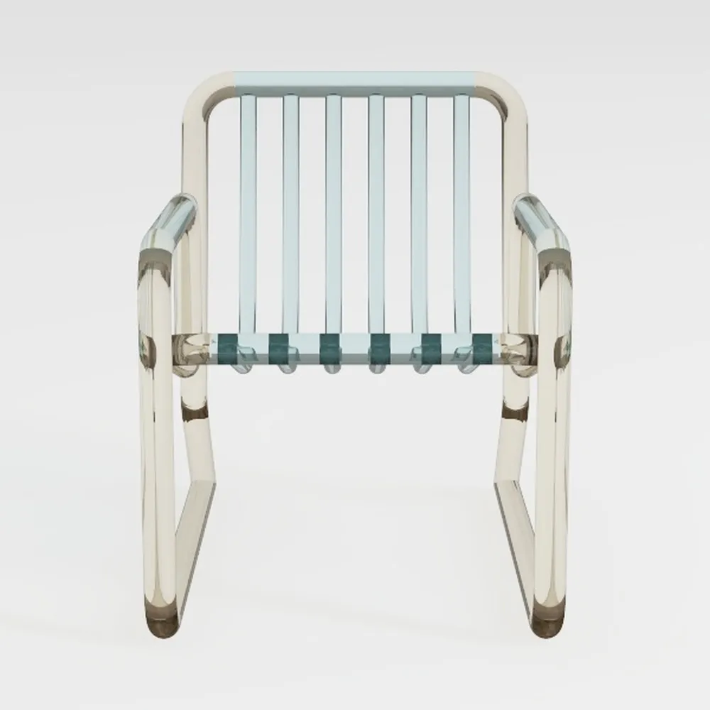 Acrilico Trasparente, sedie Moderne in Acrilico Trasparente, Sedile da Soggiorno in plastica PVC, Sedia Laterale con Accenti con Struttura cromata per attività aziendali Nuziali all'Esterno