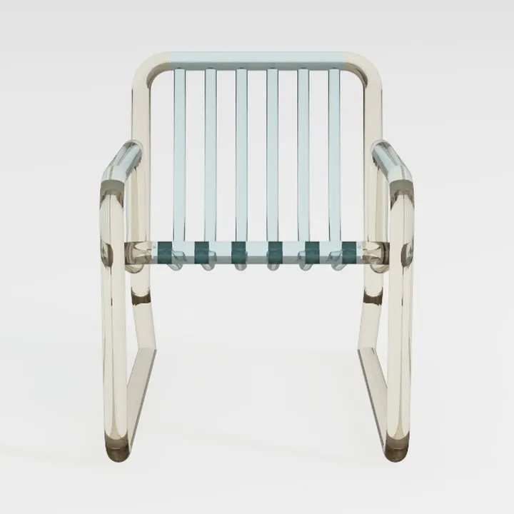 Acrilico Trasparente, sedie Moderne in Acrilico Trasparente, Sedile da Soggiorno in plastica PVC, Sedia Laterale con Accenti con Struttura cromata per attività aziendali Nuziali all'Esterno
