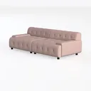 Modern Tufted Pink Fabric 2 Seat Sofa 3D Model Left 45 Degree View