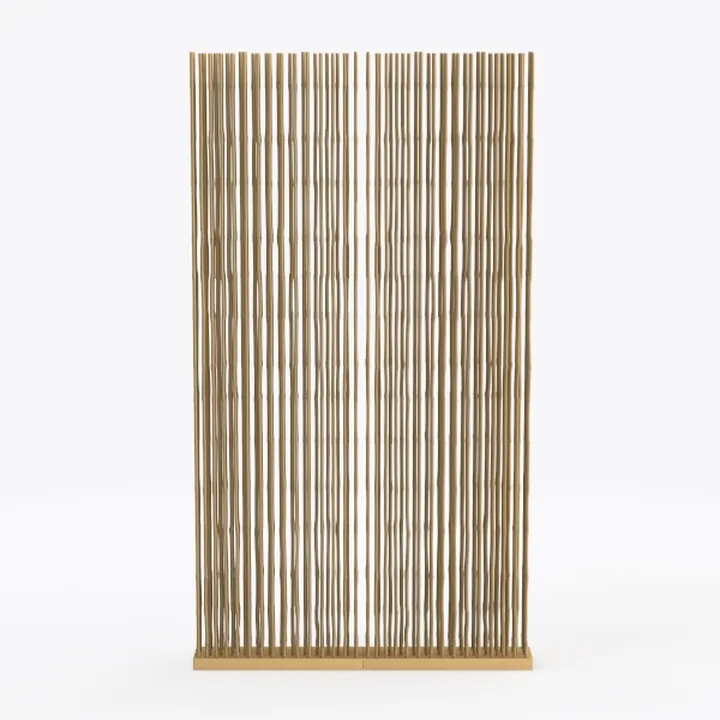Minimalist Bamboo Room Divider Screen 3D Model
