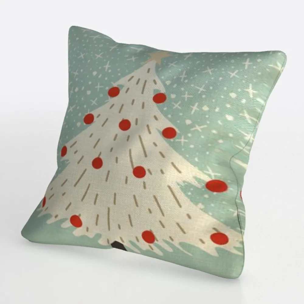 Teal Green Tropical Leaves Pillow Covers 18x18