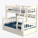 DHP Brady Solid Wood Bunk Beds with Ladder and Gua Left 45 Degree View
