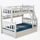DHP Brady Solid Wood Bunk Beds with Ladder and Gua Right 45 Degree View