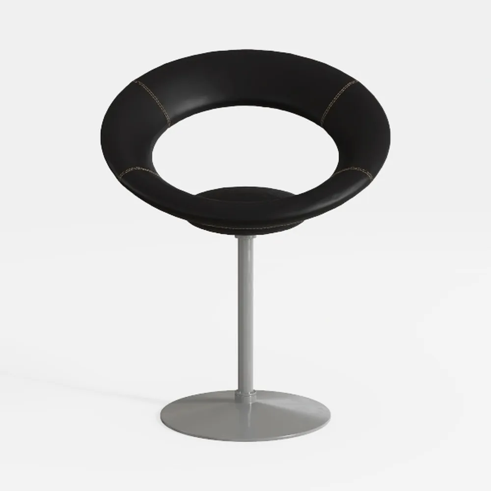 19.75" x 21.25" x 30.75" Black Faux Leather Height