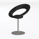 19.75" x 21.25" x 30.75" Black Faux Leather Height Left 45 Degree View