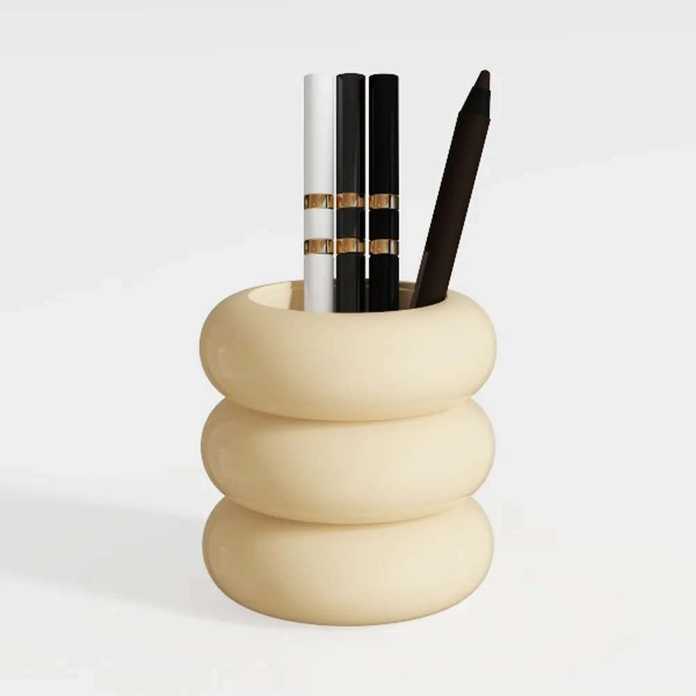 Ceramic Makeup Brush Holder Decors Planter Table Centerpieces Ceramic Flower Vase Cosmetics Organizer Floral Arrangements Home