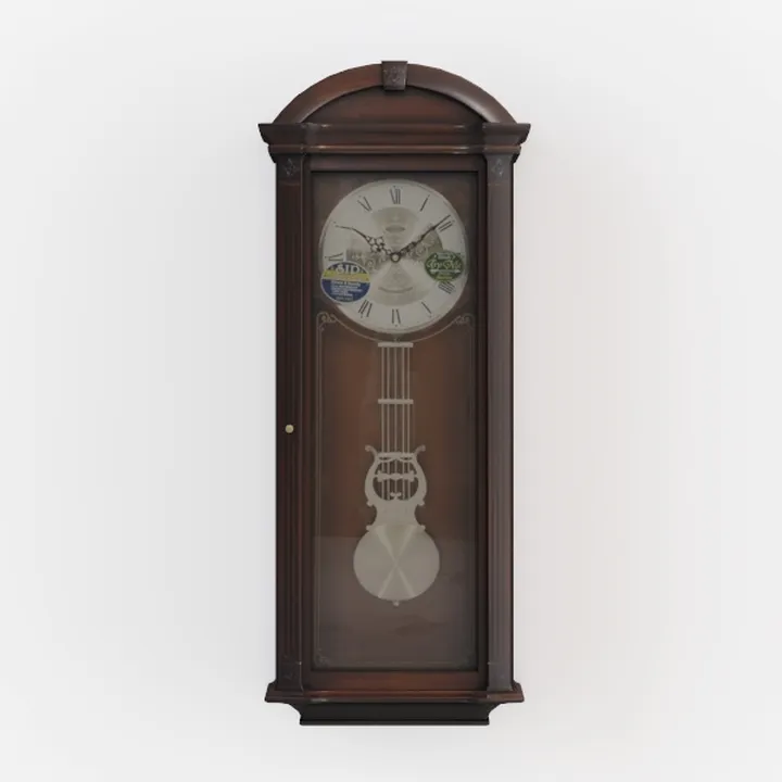Vintage Solid Wood Wall Clock Classic Decorative 3D Model