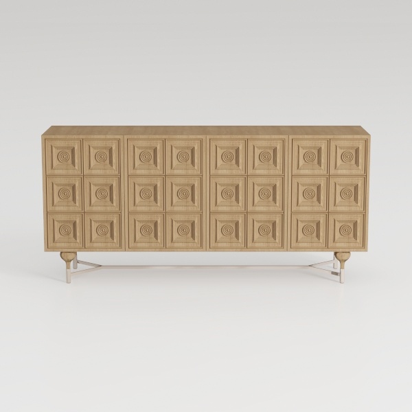 Fluted Sideboard Buffet Cabinet with Storage: 63"