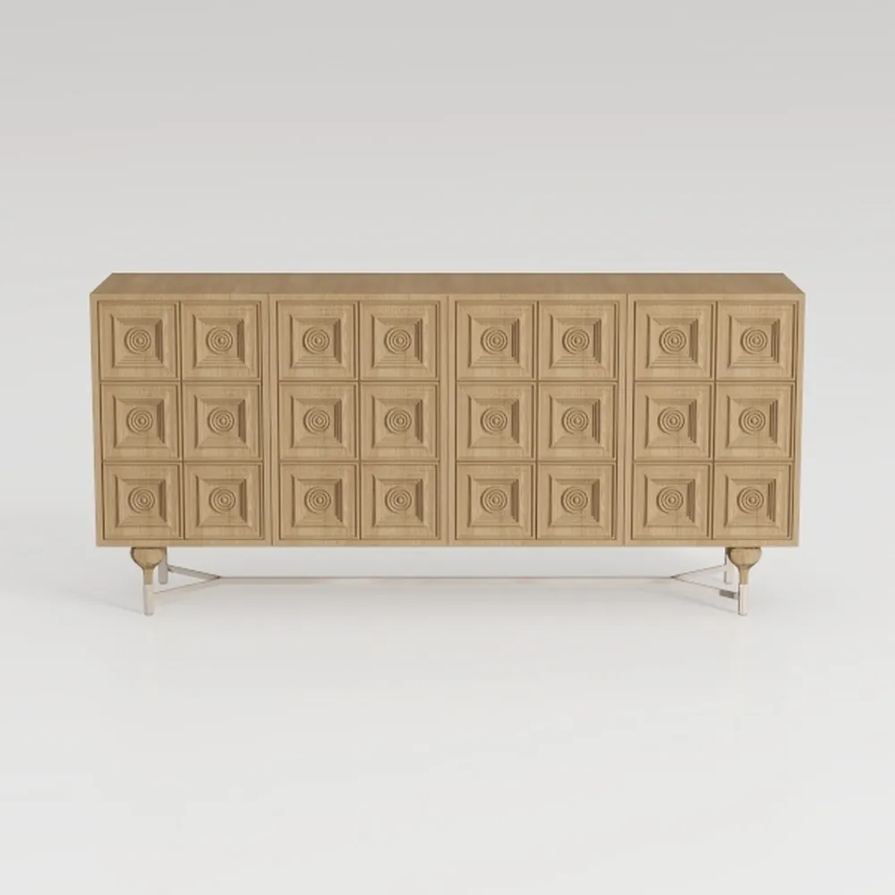 Fluted Sideboard Buffet Cabinet with Storage: 63"