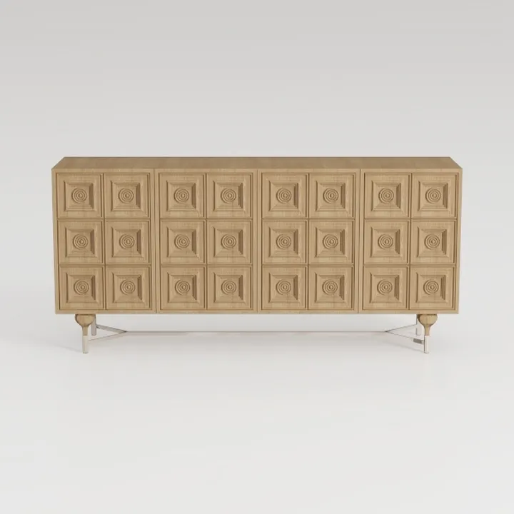 Fluted Sideboard Buffet Cabinet with Storage: 63"