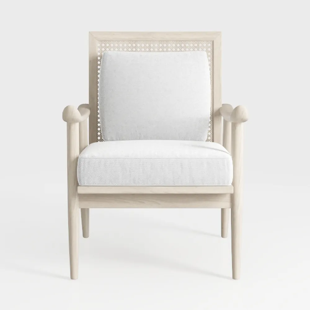 Baxton Studio Clemence Ivory Upholstered Whitewash