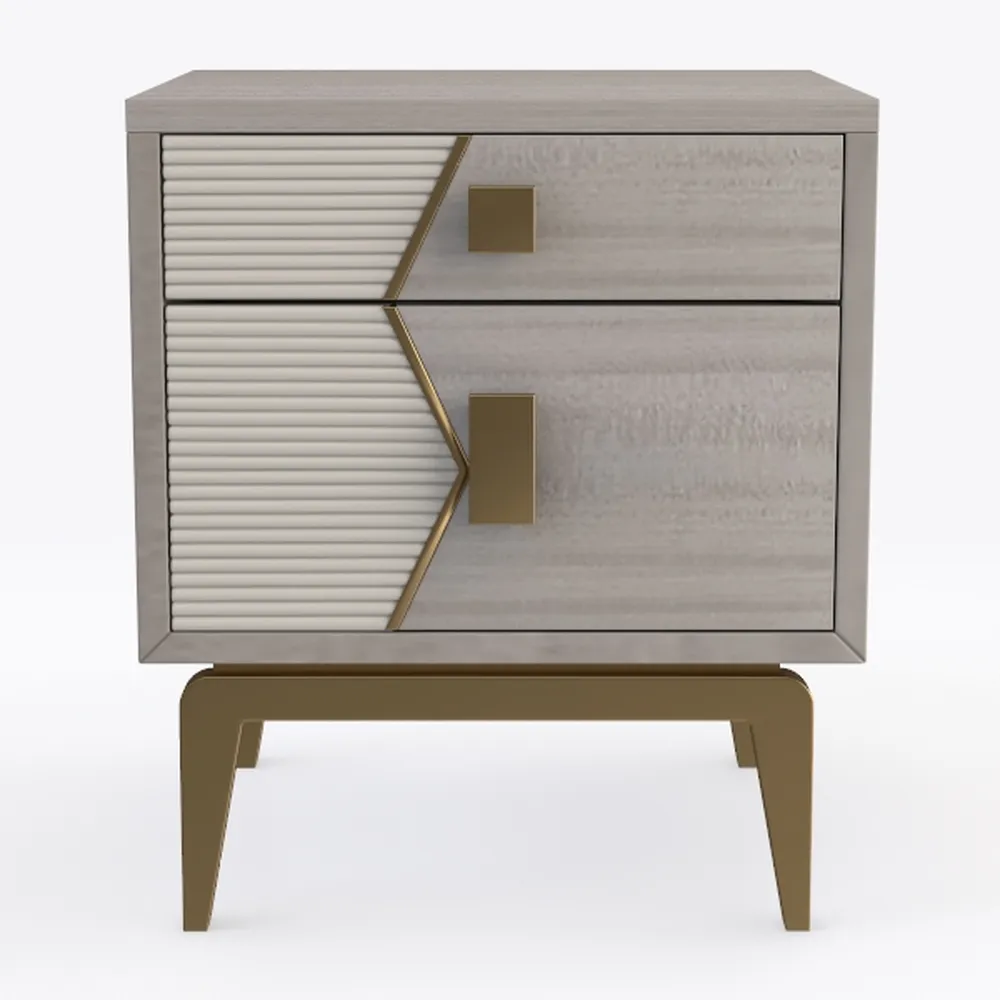 Rattan 2 Drawer Side Table Bedside Table Side