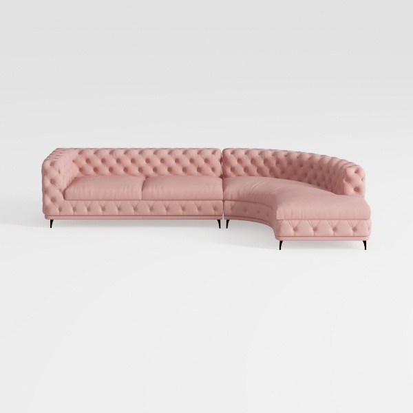 BAXMUY 94.4” Oversized Cloud Couch, Pink Chenille