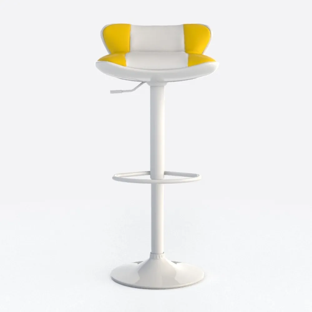 32.50 in. Adjustable Height Yellow Cushioned Bar S