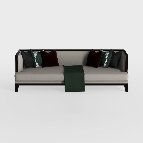 LOUNGITUDE - Charlotte - Pouf in tessuto riccioli verde