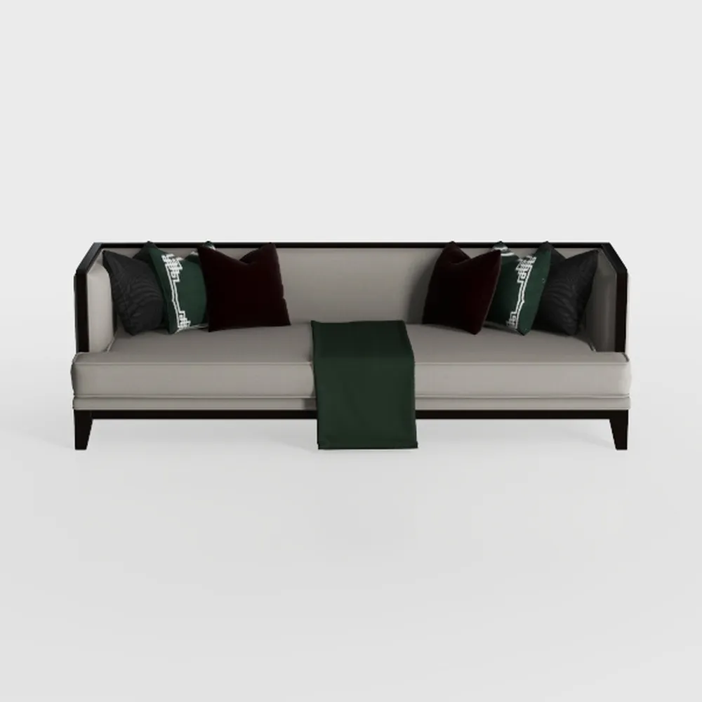 LOUNGITUDE - Charlotte - Pouf in tessuto riccioli verde