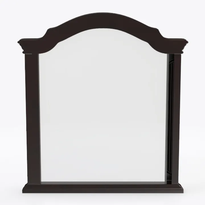 Traditional Dark Wood Wall Mounted Vanity Mirror 3D Model