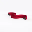 Modern Red Fabric Curved Large Sectional Sofa 3D Model Left 45 Degree View