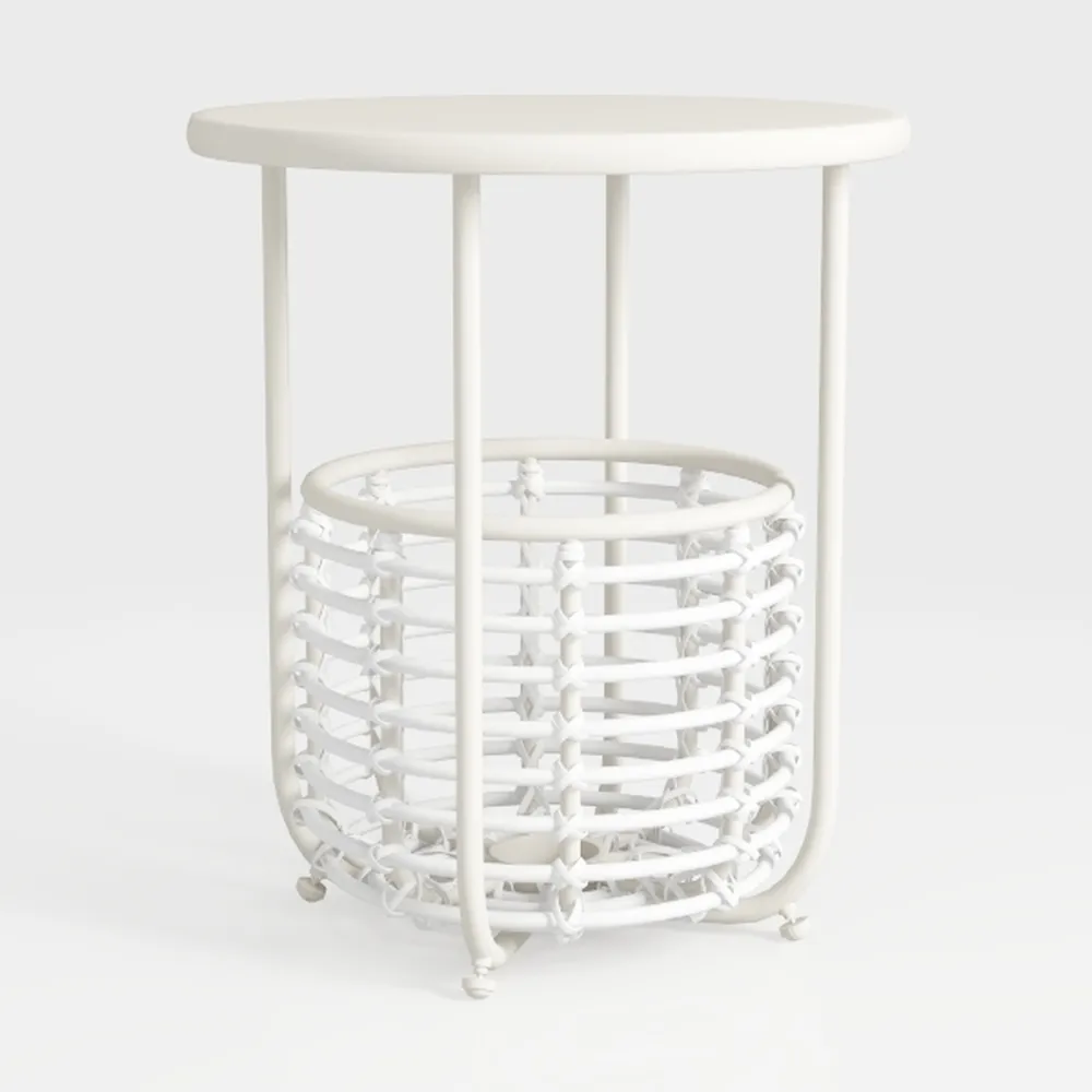 Wicker Side Table Outdoor, Patio Rattan Side Table