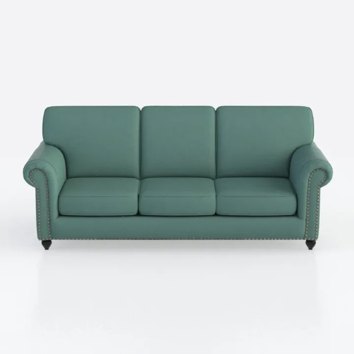 Classic 3-Seater Sofa with Premium Leather Upholst