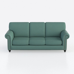 Classic 3-Seater Sofa with Premium Leather Upholst