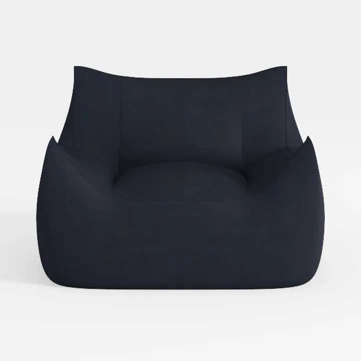 Minimalist Dark Navy Fabric Accent Armchair 3D Model
