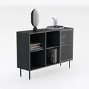 HOMISSUE 6 Cube Storage Organizer Shelf, Rustic Right 45 Degree View