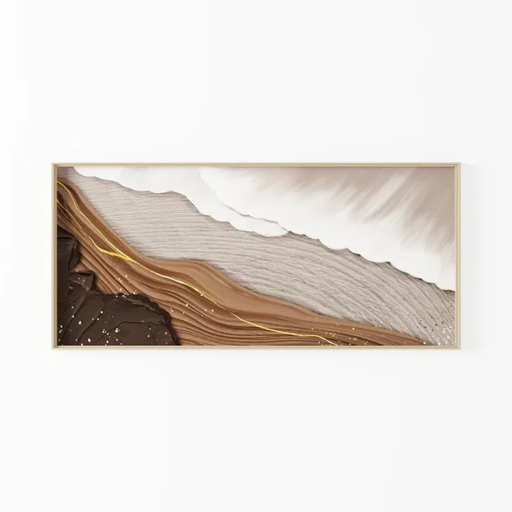 NBAODAN Abstract Wall Art for Bedroom Gold and