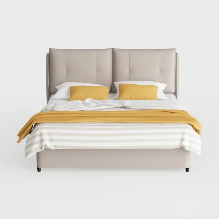 SOFTSEA Queen Size Boucle Bed Frame, Upholstered P