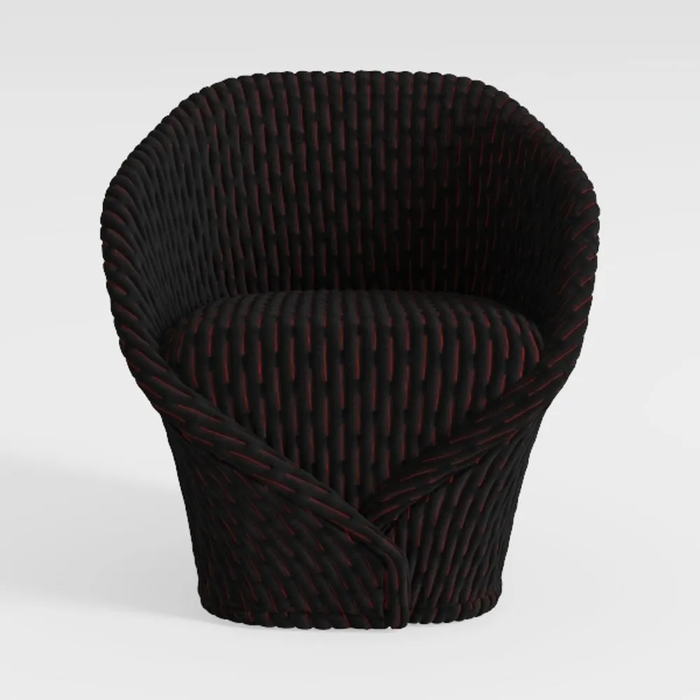 Swivel Barrel Accent Chair, Round Faux Fur Fabric