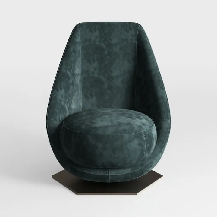 May in Color Mid Century Blue Swivel Accent Chairs