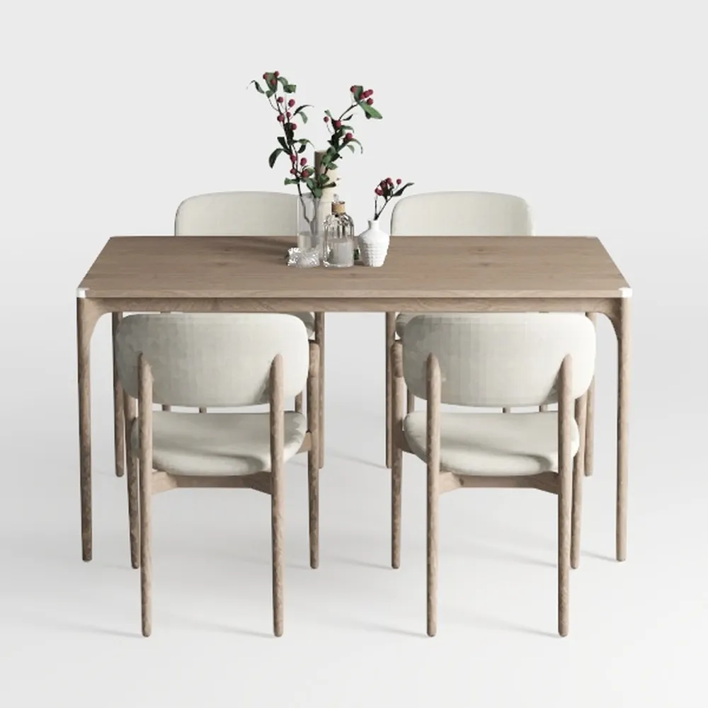 Wood Dining Chairs Set of 4, Mid Century Modern