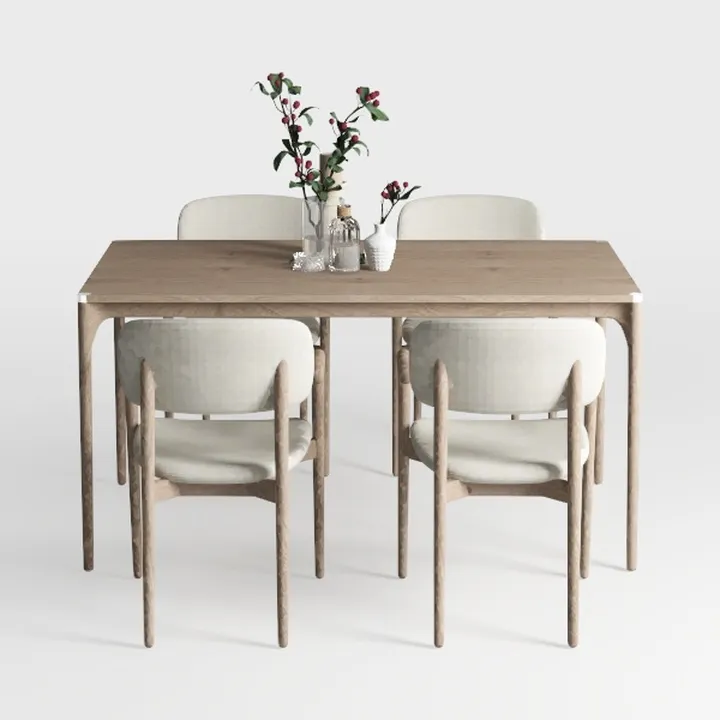 Wood Dining Chairs Set of 4, Mid Century Modern