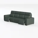 Modern Dark Green Leather Reclining Sectional Sofa 3D Model Left 45 Degree View