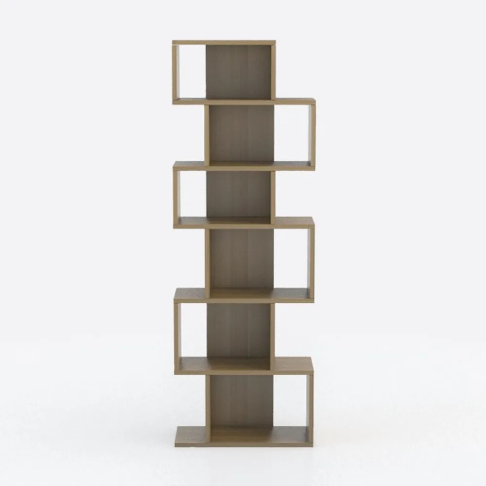 Tangkula 6-Tier S-Shaped Bookshelf, 64"