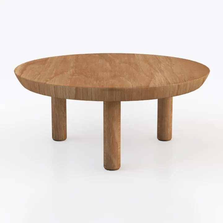 Round Wood Coffee Table - 29.53" Wooden Coffee