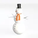 snowman-Snowy Scene Left 45 Degree View