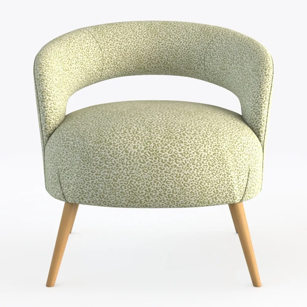 Accent Chair, Barrel Chair with Ottoman Comfy Arm 