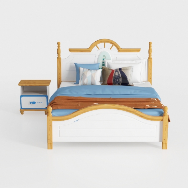 Vida Designs Milan Letto Singolo, Struttura in Legno di Pino Massello, Testiera, Estremità Bassa, Mobili per Camera da Letto, in Legno di Pino, 0.9 m