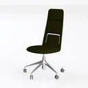 Modern Fabric Metal Office Chair High Back 3D Model Left 45 Degree View
