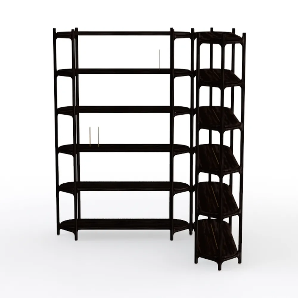 7-Tier Corner Bookshelf, 80" Tall Corner Bookcase