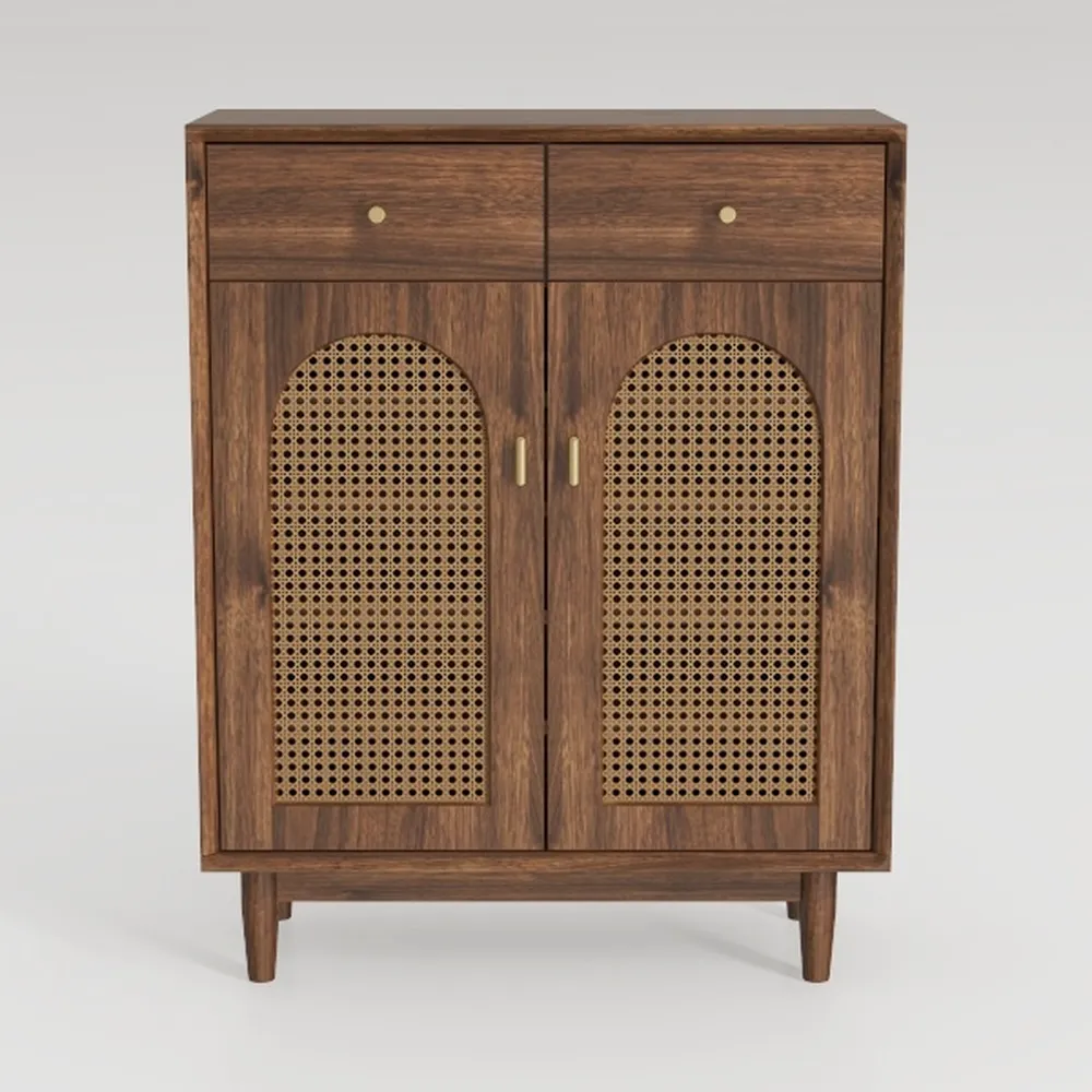 EROMMY Rattan Accent Cabinet, 3-Drawer Storage