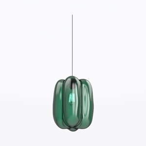 Modern Emerald Green Glass Pendant Lamp 3D Model