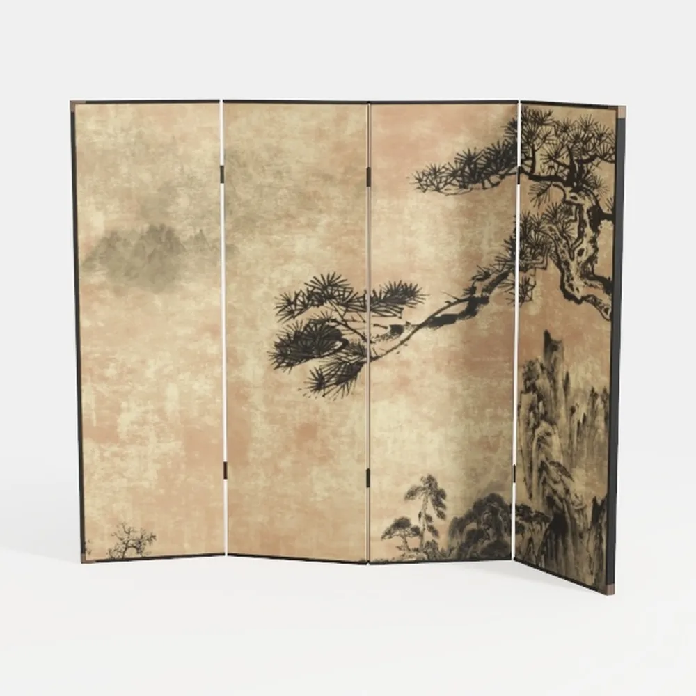Juvale 4 Pack Bamboo Scrolls Chinese Paintings