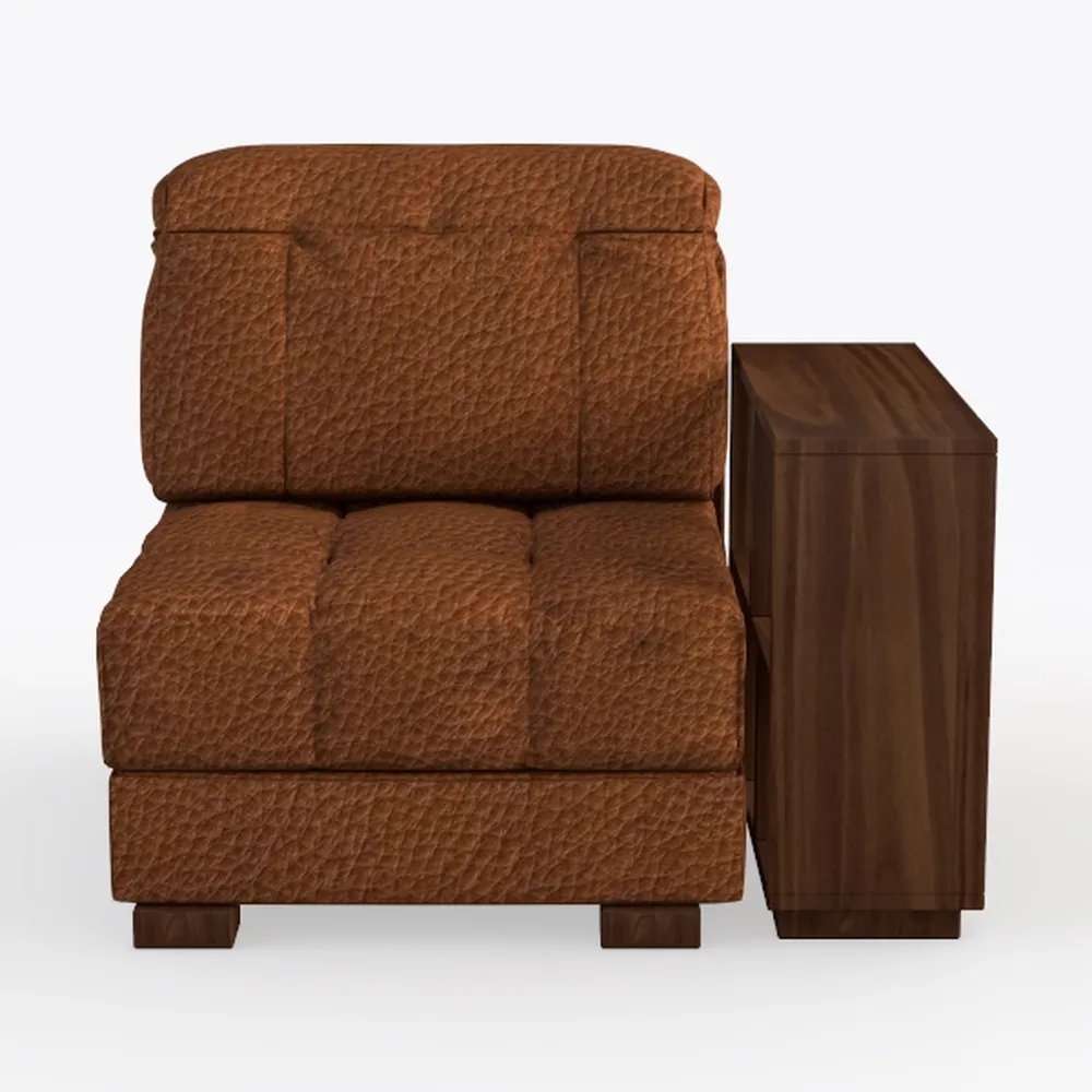 SIMPLIHOME Rex Center Sofa Module in Full-Grain Ge