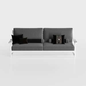 Modern Minimalist Fabric Metal Frame Outdoor Patio Sofa 3D Model