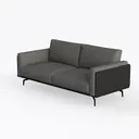 Modern Gray Fabric Metal Frame Loveseat Sofa 3D Model Left 45 Degree View
