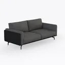 Modern Gray Fabric Metal Frame Loveseat Sofa 3D Model Right 45 Degree View