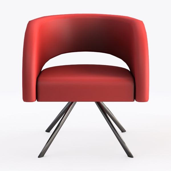 Caisson Modern Orange and Polished Chrome Faux Lea