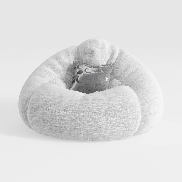 TREATLIFE HOME Luxurious Gray Microfiber Accent Ch